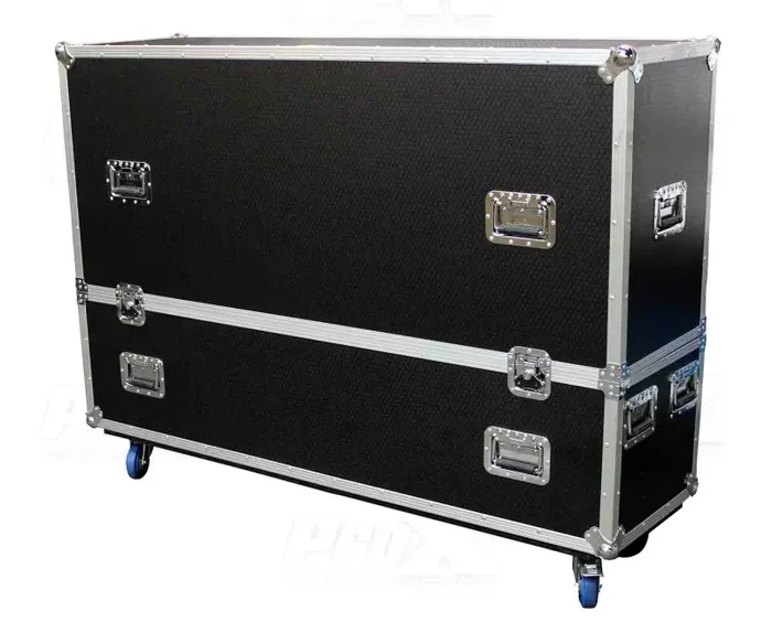ProX XS-LCD7080WX2 Adjustable Flight Case for Flat Panel Monitor LED-LCD-Plasma TV Dual 70″ to 80″ W-4″ Casters