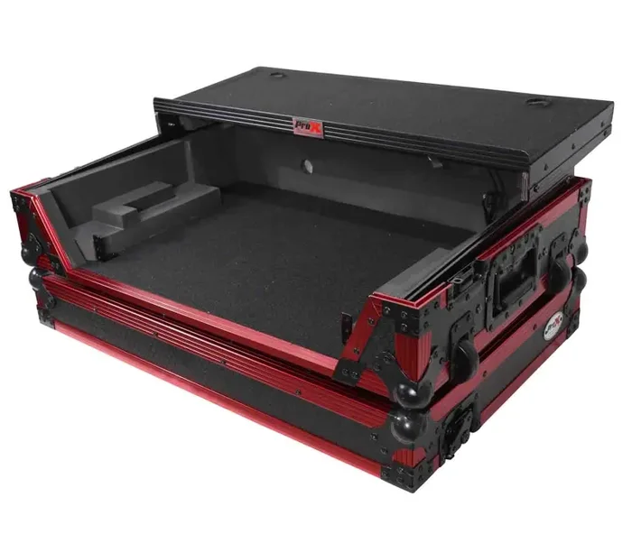 ProX XS-RANEONE WLTFRLED DJ Flight Case for Rane One 1U Rackspace with Sliding Laptop Shelf, Wheels and LED KIT