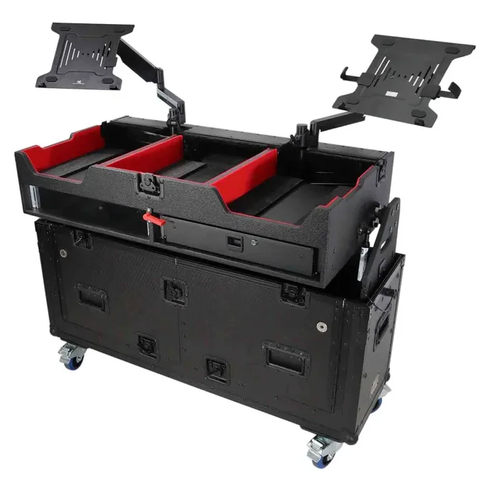 ProX XZF-CDM3KV10 Flip-Ready Easy Retracting Hydraulic Lift DJ Case for for Two CDJ3000 and One DJM-V10