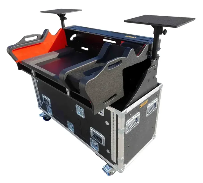 ProX XZF-YDM7EX1U LMA, Flip-Ready Hydraulic Console Easy Retracting Lifting 1U Rack Space Flight Case for Yamaha DM7-EX with wheels by ZCASE Online now