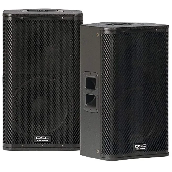 QSC KW122 12 Inch Powered Speaker 1000 Watt PA Speaker DJ Package – Pair