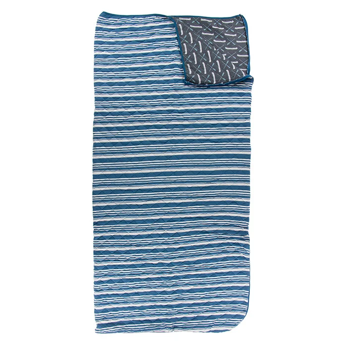 Quilted Sleepover Bag – Fishing Stripe with Stone Paddles and Canoe