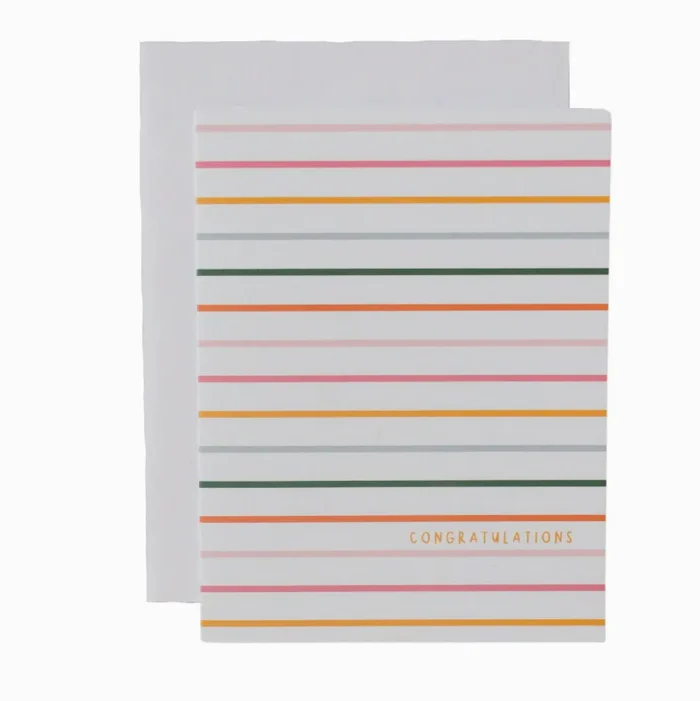 Rainbow Stripes Congratulations Greeting Card