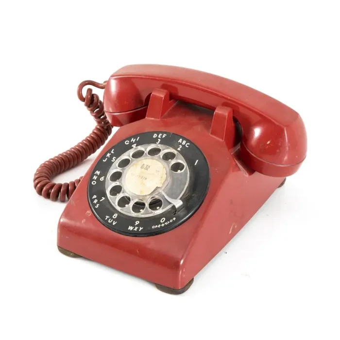 Red & Black Rotary Phone on Sale
