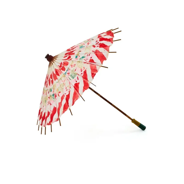 Red & White Asian Floral Parasol (A+D)