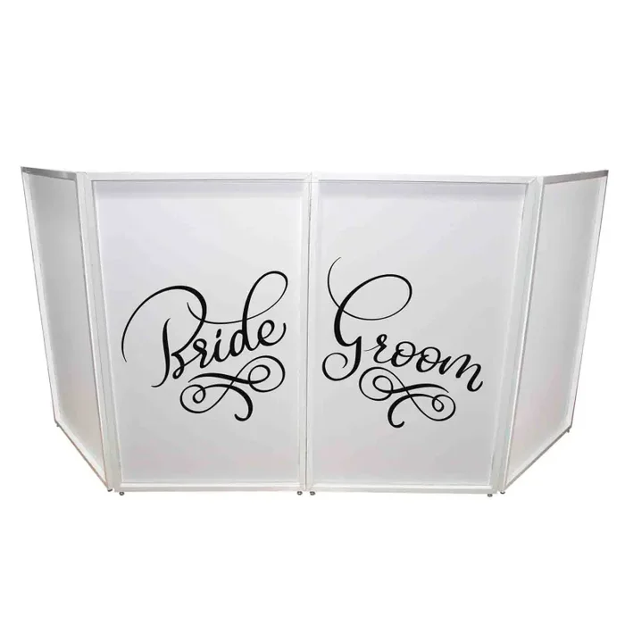 REPLACEMENT SCRIMS ProX XF-SBRGR20X2 Set of Two Bride and Groom Facade Enhancement Scrims – Black Script on White