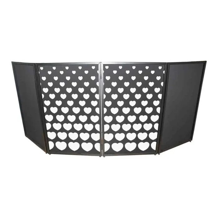 REPLACEMENT SCRIMS ProX XF-SHEARTSQ1X2 Set of Two Stepped Hearts Facade Enhancement Scrims – White Hearts on Black