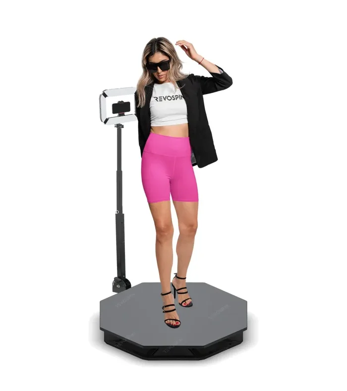 RevoSpin OM-5 OCTAGON 360 (35″) Photo Booth Deluxe Package (Manual Spin, Travel Case Included) Supply