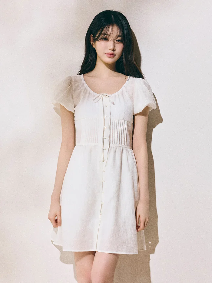 rolarola RIBBON LACE MINI ONEPIECE WHITE (Jang Wonyoung WAER)