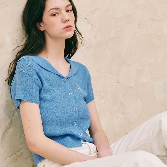 RONRON SAILOR BOUCLE SUMMER CARDIGAN