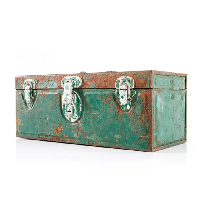 Rusted Green Metal Tool Box