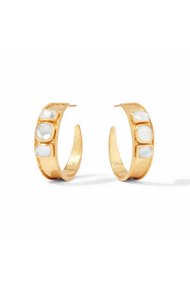 Savoy Statement Hoop Gold Iridescent Clear Crystal