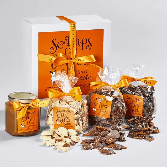Scamps Toffee 8 Oz. Dark Chocolate Box
