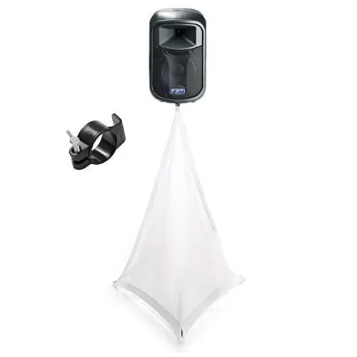 Scrim King SS-SPK03W White Triple Sided Speaker Stand Scrim DJ Package with Clamp on Sale