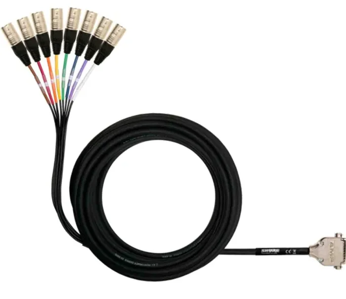 Shure DB25-XLRM 8 Channel DB25 to XLR Male Audio Snake Cable – 25 Feet