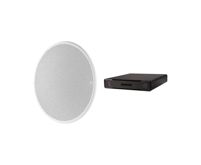 Shure MXA920 Conferencing Room Bundle Contains Ceiling Mic Array and P300-IMX Processor for Enhanced Audio Conferencing on Sale