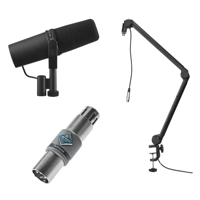 Shure SM7B Podcast Package – with Mic Booster and Desktop Boom Stand – FetHead + GFWMICBCBM3000 on Sale