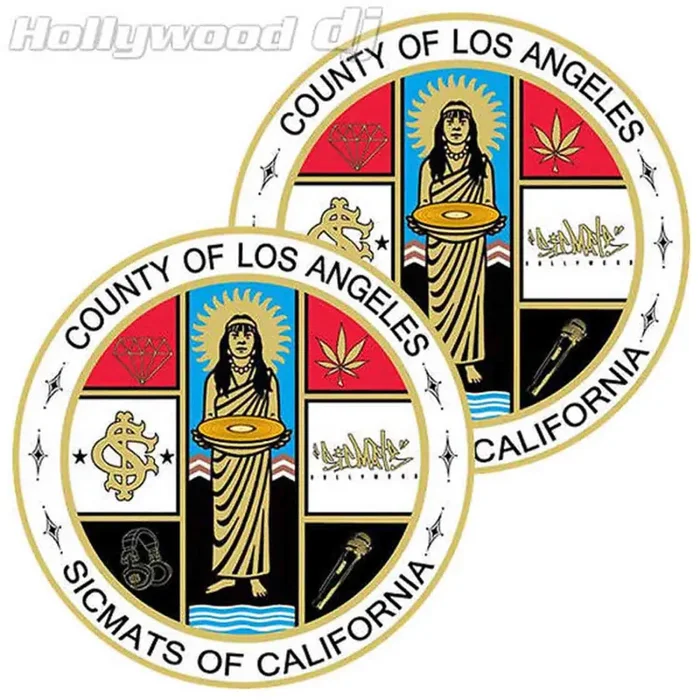 Sicmats DJ Slipmats ‘County of Los Angeles’ Technics Turntable Slip Mat Set – Pair