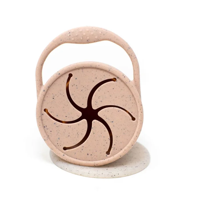 Silicone Collapsible Snack Cup – Dusty Pink Speckled