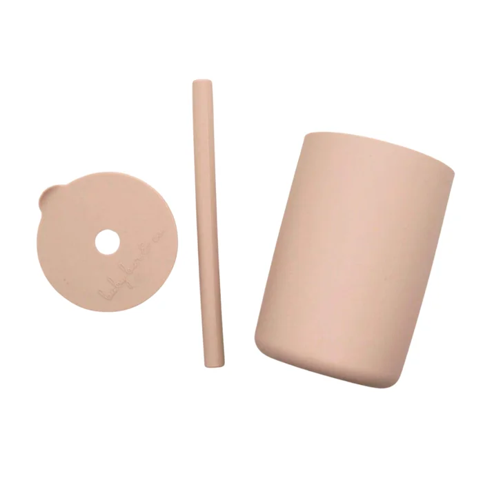 Silicone Cup With Straw – Taupe