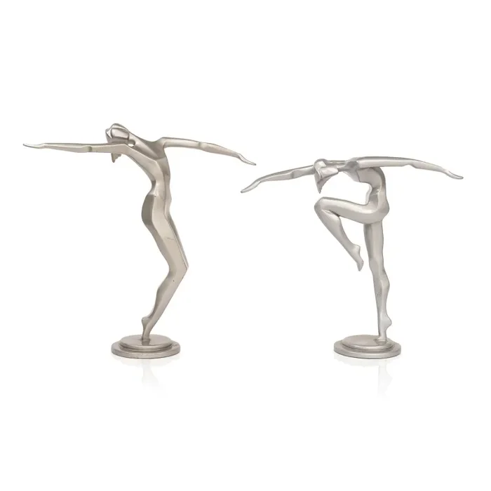 Silver Dancing Women Table Sculptures