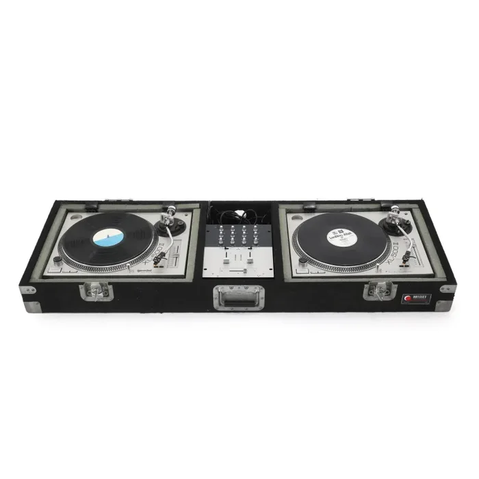 Silver Gemini DJ Turntables + Mixer & Coffin Online Sale