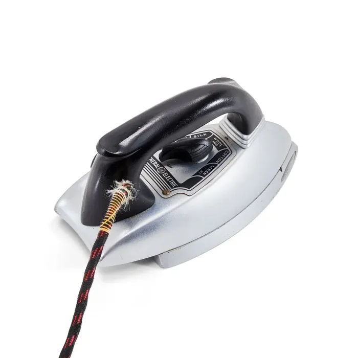 Silver Vintage Iron with Black Handle