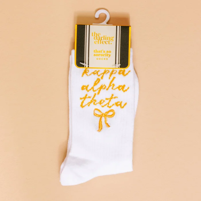Sorority Embroidered Crew Socks: Kappa Alpha Theta
