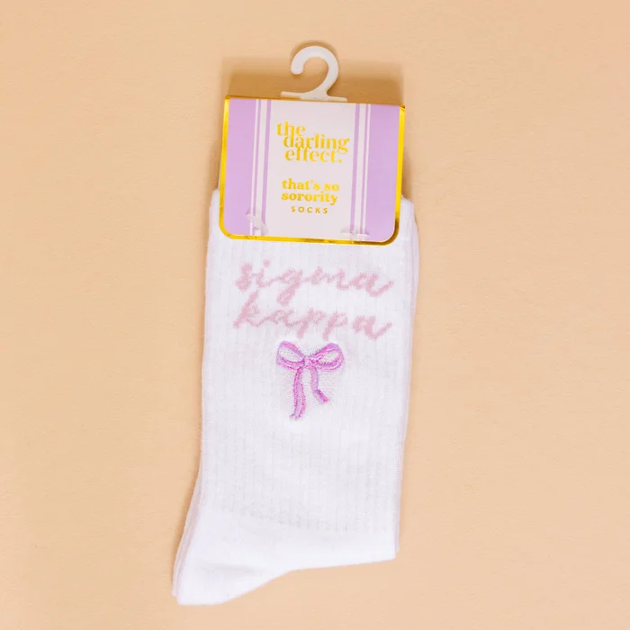 Sorority Embroidered Crew Socks: Sigma Kappa