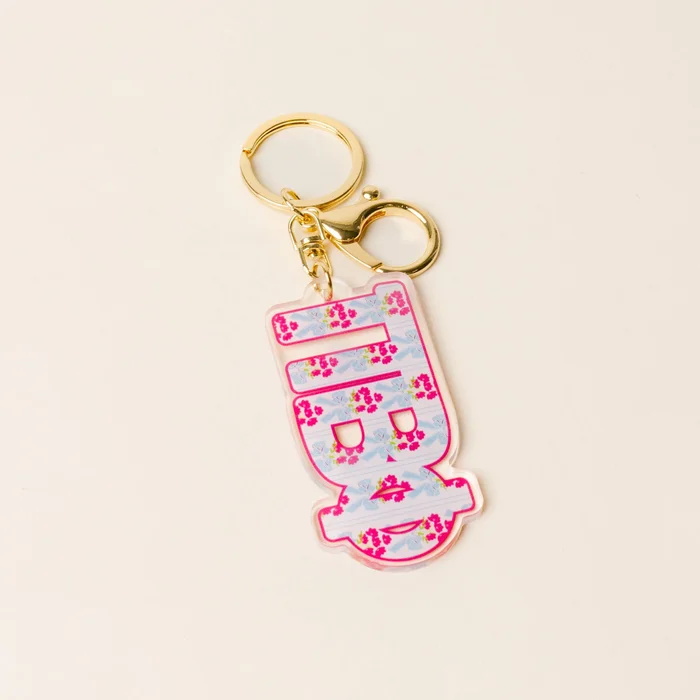 Sorority Oh So Fancy Letter Acrylic Keychain: Pi Beta Phi