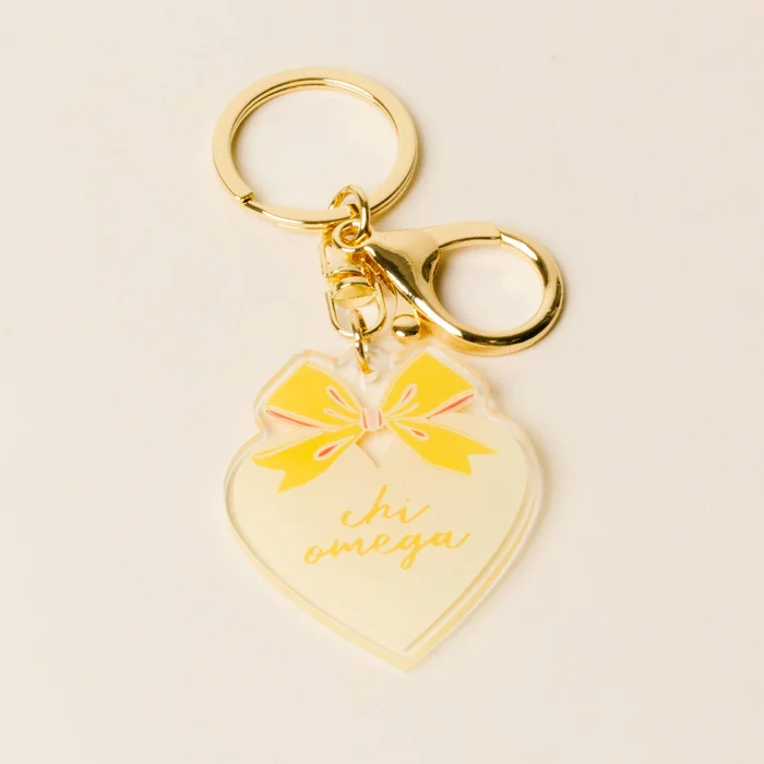 Sorority Sweetheart Bow Acrylic Keychain: Chi Omega