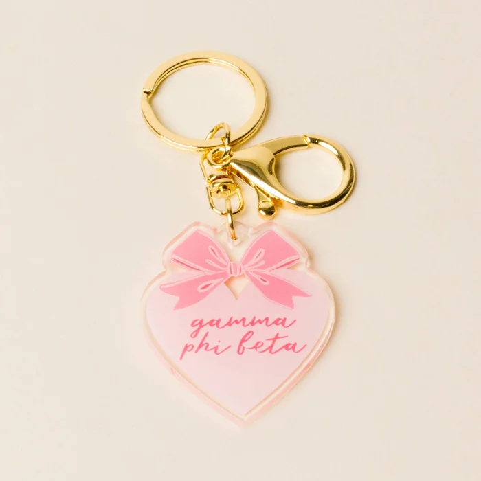 Sorority Sweetheart Bow Acrylic Keychain: Gamma Phi Beta