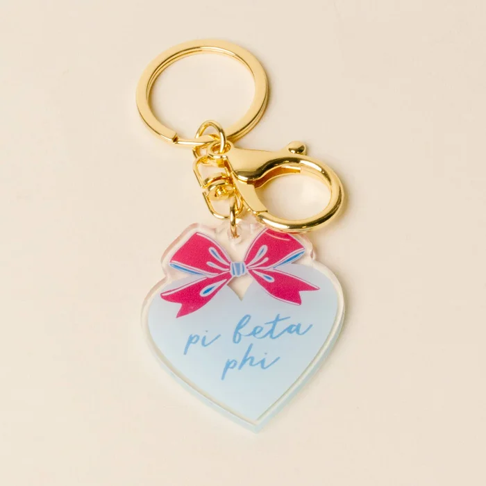 Sorority Sweetheart Bow Acrylic Keychain: Pi Beta Phi