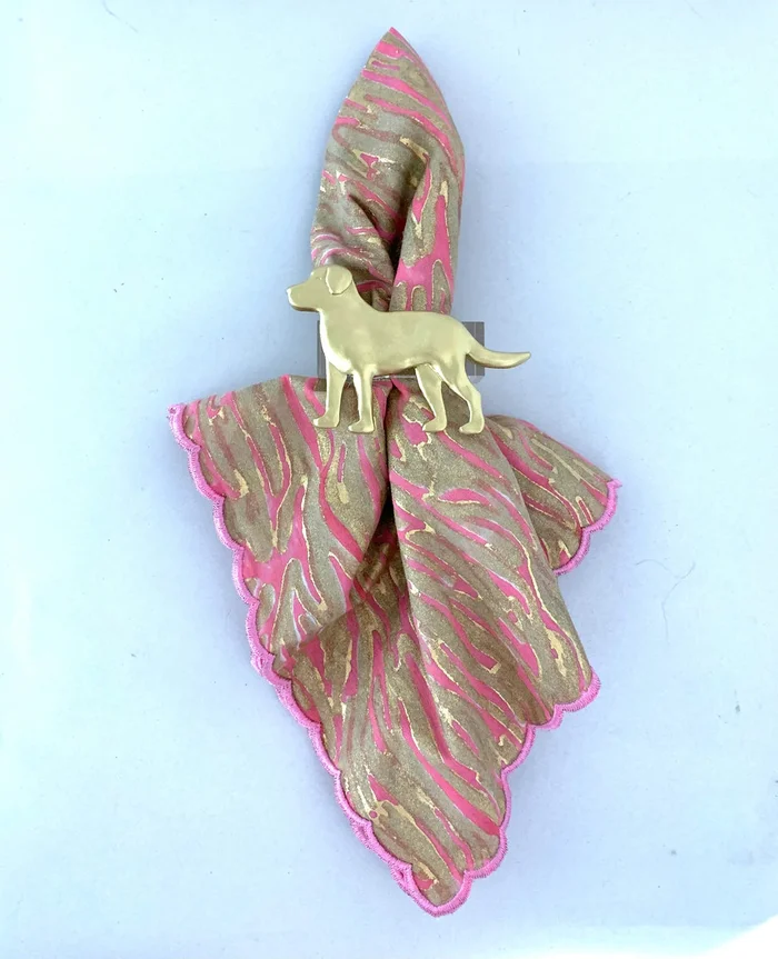 Southern Tribute Orange Zebra Stripes Dinner Napkins, Set Of 4