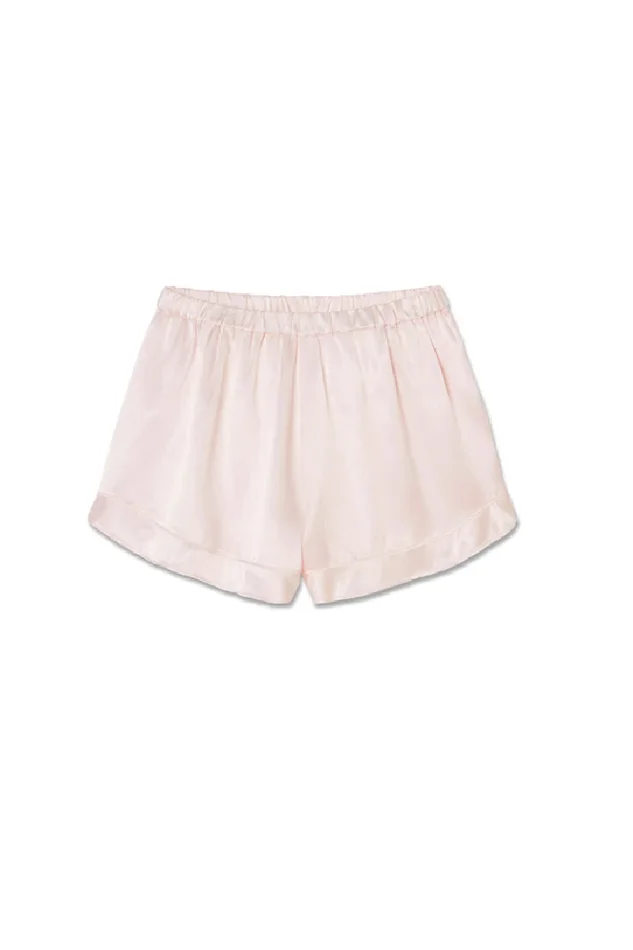 SPENCER SATIN SHORT WITH HIGH WAIST AND RUFFLE