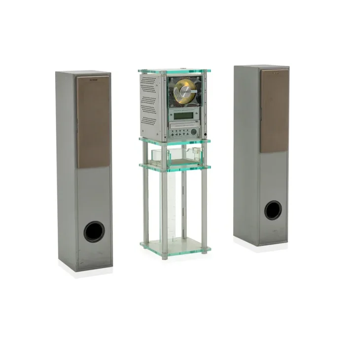 Standing Glass & Metal Speaker Stereo System Online Hot Sale