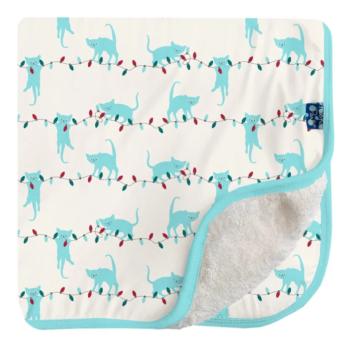 Stroller Blanket with Sherpa Lining – Natural Tangled Kittens