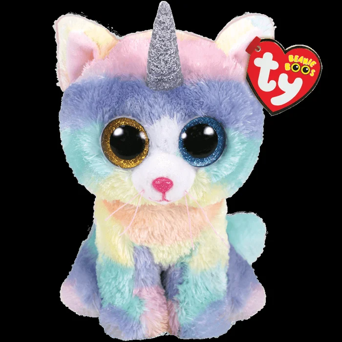 Stuffed Animal – Beanie Boo Heather Cat with Horn 13″