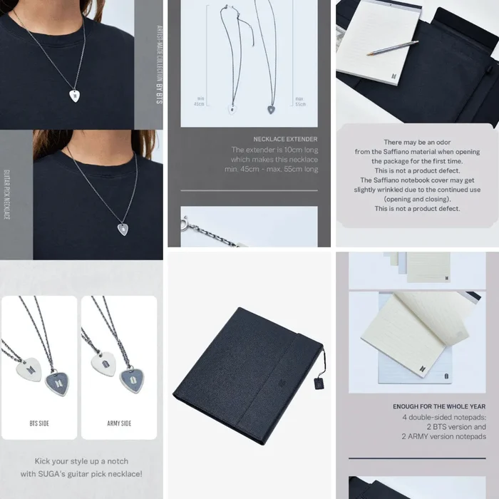 Suga Black Note & Guitar Pick Necklace [BTS Artist-Made Collection]