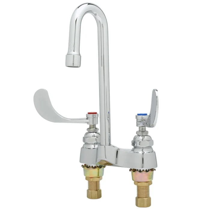 T&S Brass B-0892 Deck Mounted Medical Lavatory Faucet, Rigid Gooseneck 2-3/4″ spread
