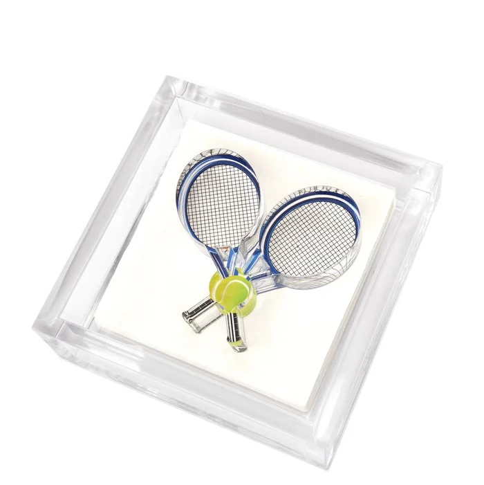 Tara Wilson Acrylic Tennis Cocktail Napkin Holder