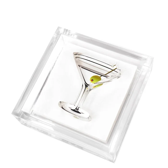 Tara Wilson Cocktail Napkin Holder With Martini Weight