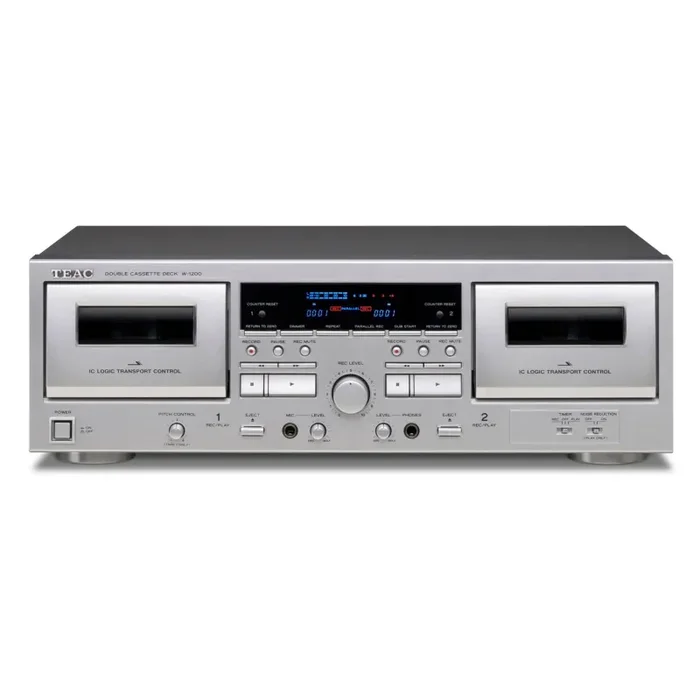 Teac: W-1200 Double Cassette Deck Player (W1200S) – Silver