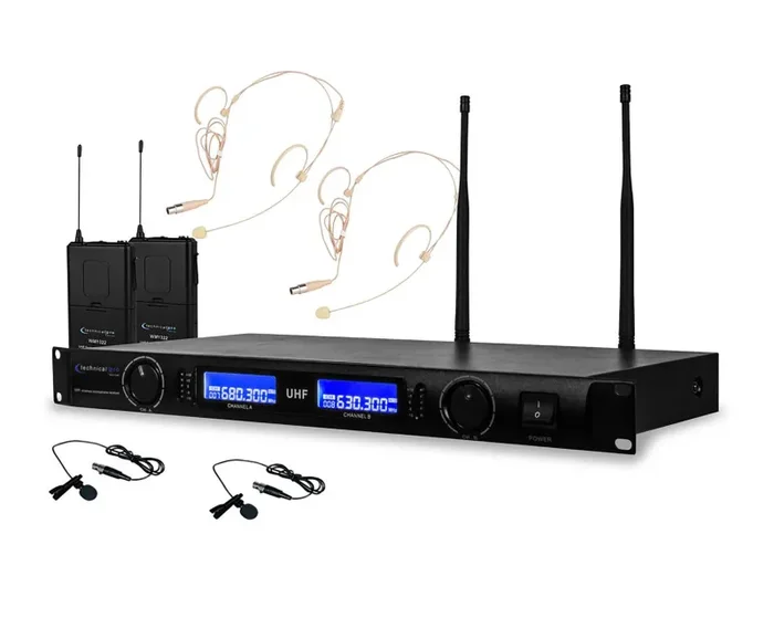 Technical Pro WM1352 Professional UHF Dual Wireless Microphone Lapel and Headset System - Image 3