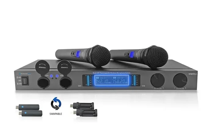 Technical Pro WMR52 Rechargeable Dual UHF Wireless Microphone System