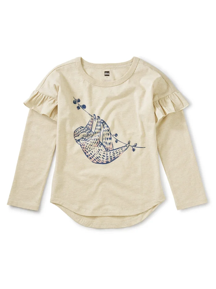 Tee (Long Sleeve Ruffled) – Hanging Out Sloth