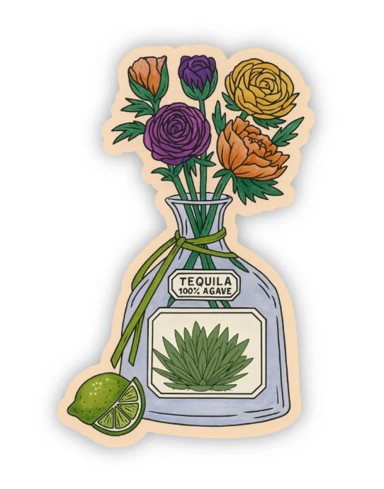 Tequila & Blooms Sticker – Western Floral Vinyl