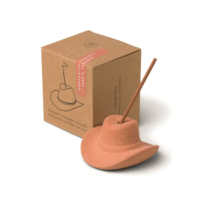Terracotta Cowboy Hat Incense Holder