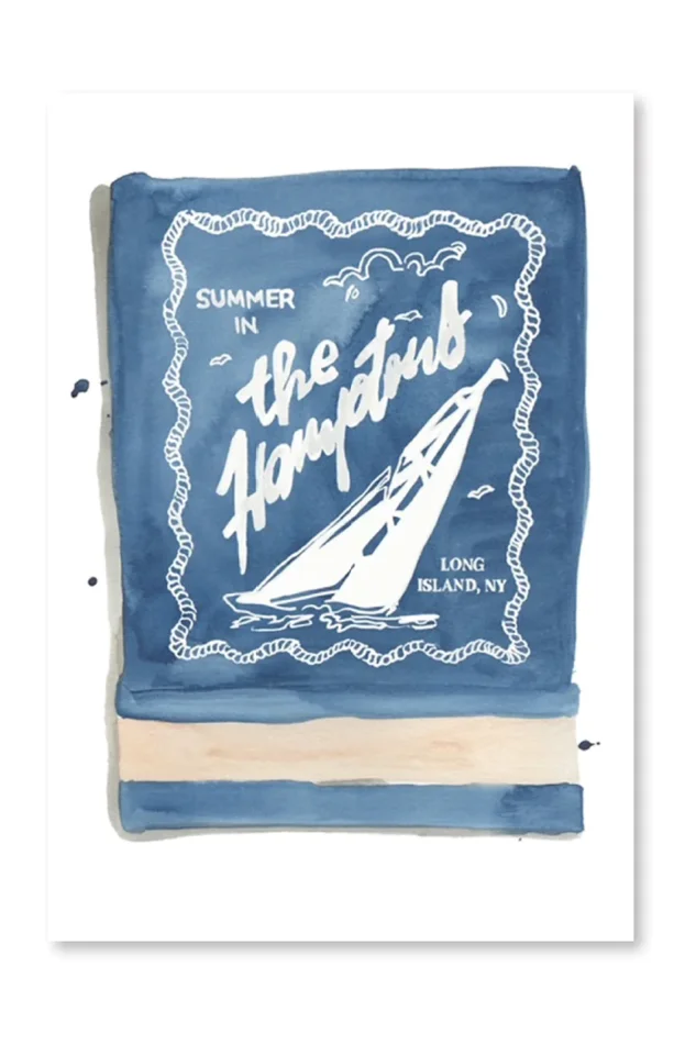 THE HAMPTONS MATCHBOOK PRINT IN ACRYLIC FRAME
