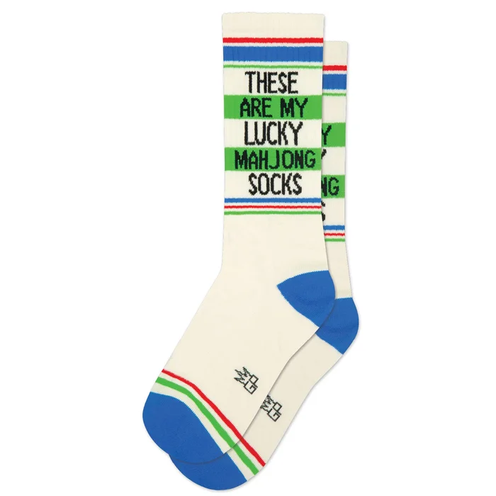 These Are My Lucky Mahjong Socks Gym Crew Socks